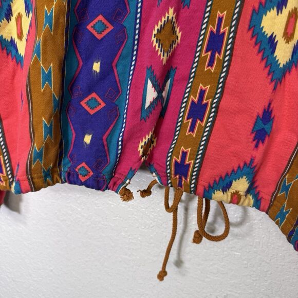 Vintage Southwest Jacket Top Women Large Western Southwestern Crop Shacket Retro - Picture 7 of 10